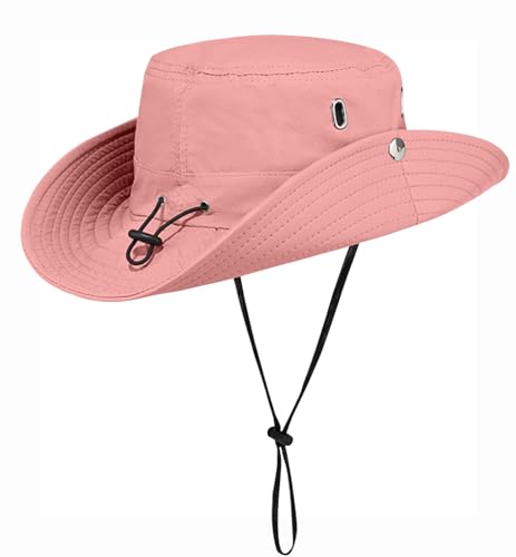 Rayson Sonnenhut Herren Damen Boonie Hut mit Breiter Krempe UV Schutz Fischerhut Faltbar Bucket Hut Sommer Safari Hut für Anglerhut Gartenhut(Rosa) von Rayson