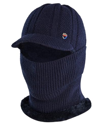 Rayson Strickmütze mit Ohrenklappen Herren Damen Winter Mütze und Handschuh Set Beanie Mütze Fleece Gefütterte Warme Beanie Mütze Outdoor Caps,Dunkelblau Rayson Strickmütze mit Ohrenklappen Herren Damen Winter Mütze und Handschuh Set Beanie Mütze Fleece Gefütterte Warme Beanie Mütze Outdoor Caps,Dunkelblau von Rayson