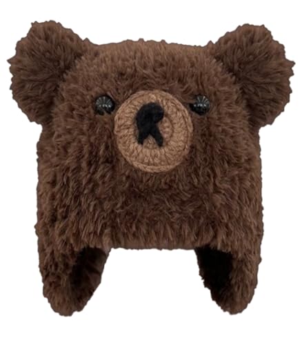 Rayson Winter Damen Mütze Warme Weiche Strickmütze mit Bärenohren Eindicken Flauschige Beanie mit Ohrenschützern(Braun) von Rayson