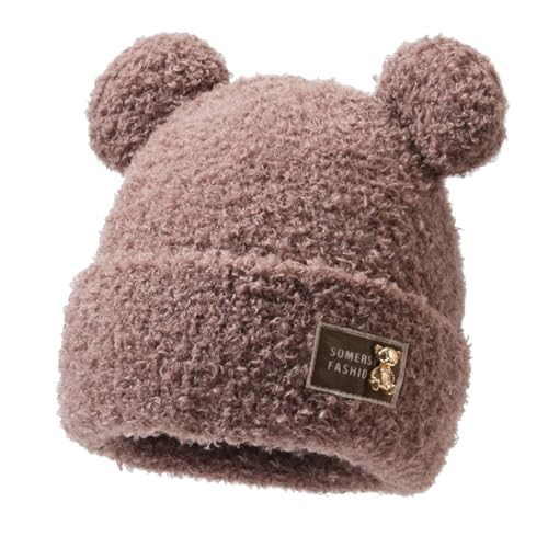 Rayson Winter Warme Plüschmütze Damen Winter Mütze Doppel Pompon Mütze Nette Warme Weiche Mode Beanie Mütze Zottelig(Braun) von Rayson