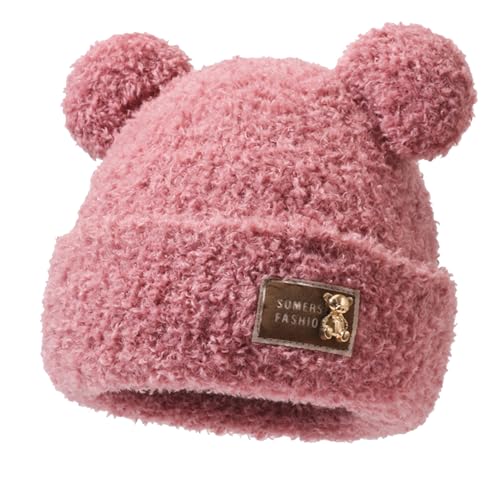 Rayson Winter Warme Plüschmütze Damen Winter Mütze Doppel Pompon Mütze Nette Warme Weiche Mode Beanie Mütze Zottelig(Rosa) von Rayson