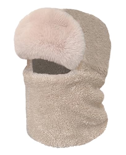 Rayson Women Balaclava Winter Knitted Hat Warm Multifunctional Thickened Face Hood Ski Mask Fleece Hat Scarf Headwear for Running Cycling Outdoor（Khaki） von Rayson