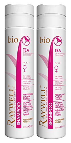 2er Woman Hair Loss Prevention Vorbeugendes Anti Haarausfall Frauen Shampoo Bio Tea Raywell 250 ml von Raywell