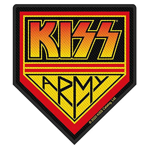 Kiss Kiss Army Unisex Patch schwarz/gelb/rot 100% Polyester Band-Merch, Bands von Razamataz