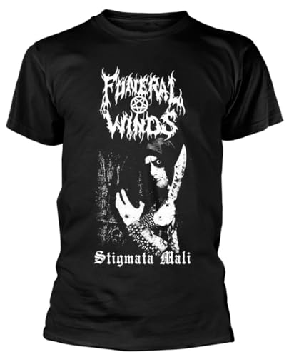 RAZAMATAZ T-Shirt mit Aufschrift "Funeral Winds Stigmata Mali", Schwarz, Schwarz, L von Razamataz