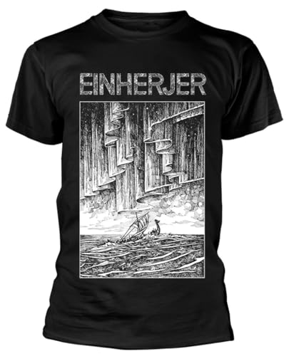 Razamataz Einherjer Aurora Borealis Unisex Kurzarm T-Shirt, Schwarz , S von Razamataz