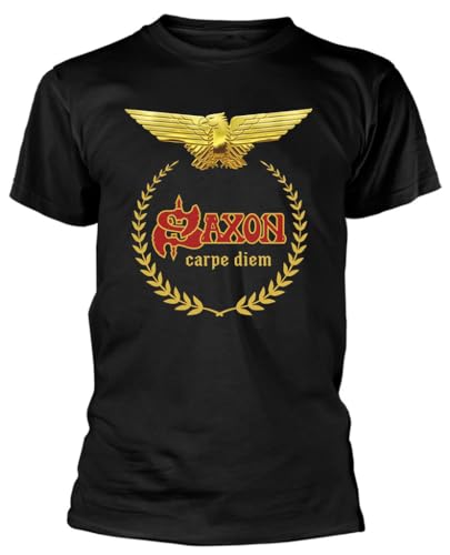 Razamataz Saxon Carpe Diem (Schwarz) T-Shirt, Schwarz, XL von Razamataz