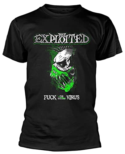 Razamataz The Exploited 'F*ck The Virus' T-Shirt, Schwarz, Schwarz , L von Razamataz