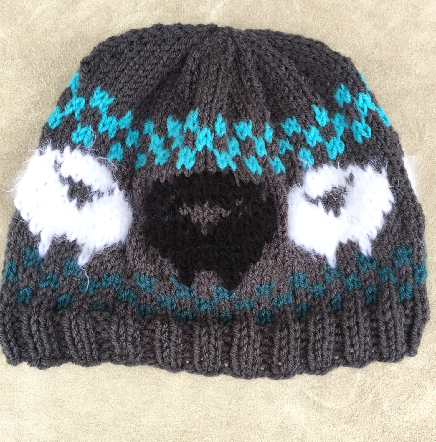 Schwarze Schafmütze Strickschafmütze Wintermütze von Razels