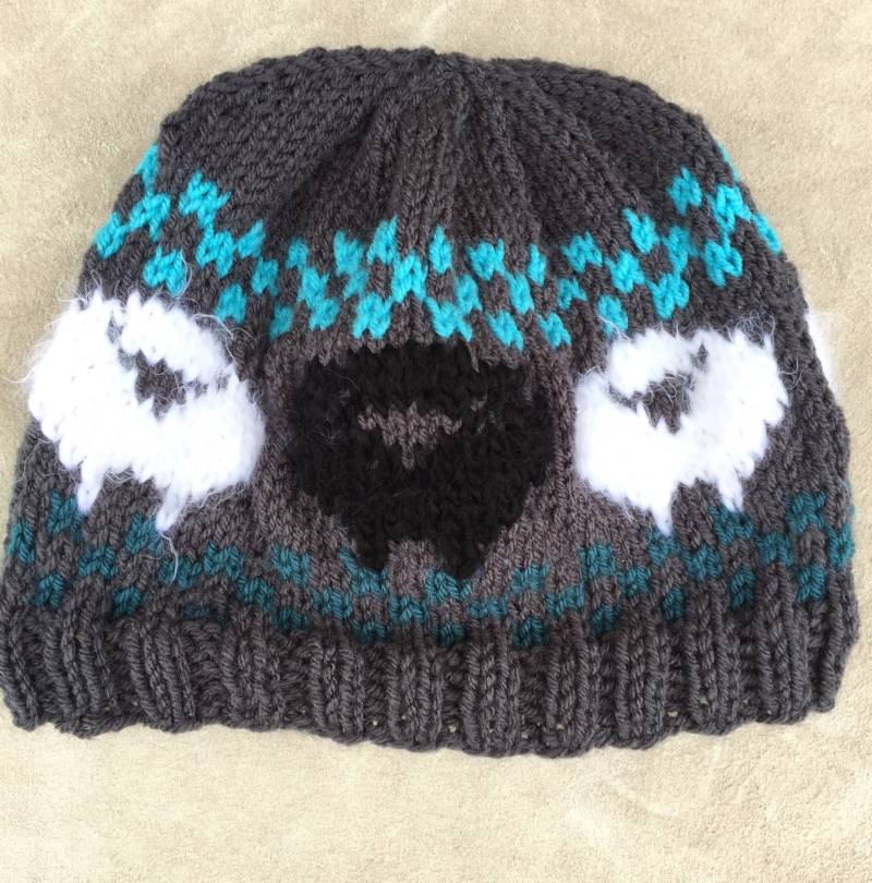 Schwarze Schafmütze Strickschafmütze Wintermütze von Razels