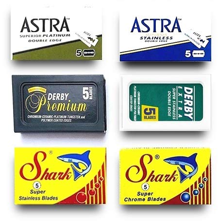 Hochwertige Rasierklingen - Probenpackung mit 30 Stück - Verschiedene Premium-Marken von Razor Blades Club