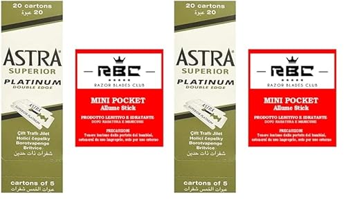 Razor Blades Club - Astra Rasierklingen mit hämostatischen Kerzen, 100 Stück (Packung mit 2) von Razor Blades Club