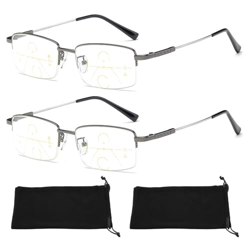 2 Paar 300-Grad-Gleitsichtbrille Herren, Gleitsichtbrille, Sherum Intellireaders, Libiyi Intellireaders, Progressive Multifokale Fern-und Nahbereich mit doppeltem Verwendungszweck, Leicht Und Modisch von Rbleote