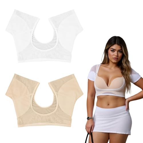 2 Stück Achselpads Damen Bio Wiederverwendbar,Anti schweiß Shirt Damen aus saugfähiger Spitze aus Reiner Baumwolle,Atmungsaktiv und schweißabsorbierend von Rbleote