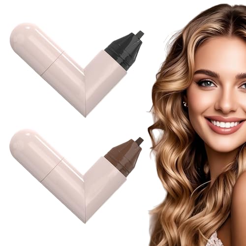 2 Stück Eyeliner Stempel,wasserfester Eyeliner,Doppelkopf Eyeliner Stempel,Wing Tip Pen, Integrierter rotierender Eyeliner-Stempel-Stift, Wasserdicht und Langlebig(Schwarzer und Brauner) von Rbleote