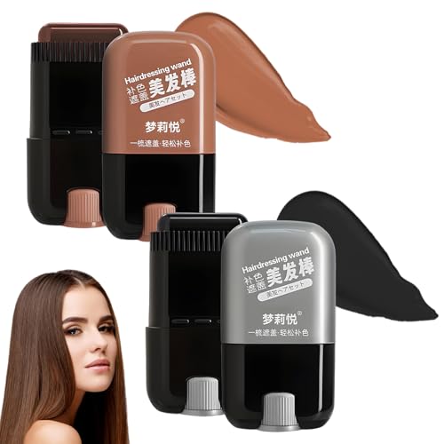 2 Stück Instant-Haarfarbstift Mit Integriertem Kamm, Grauhaar Abdeckstift, Wasserdicht und Schweißfest, Ausbesserungskamm 2 in 1, Grauhaarabdeckstift für Männer und Frauen(Schwarz+kastanienbraun) von Rbleote