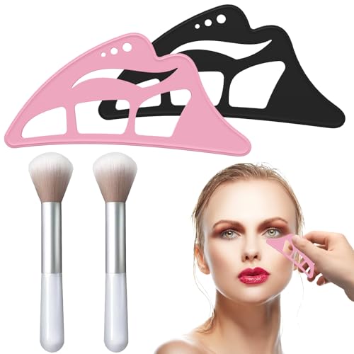 2 Stück Lidschatten Schablone, Augen Makeup Schablone,Wiederverwendbar Lidschatten Hilfstool,mit 2 Make-up-Pinseln, Augen-Make-up-Hilfe für Frauen und Mädchen von Rbleote