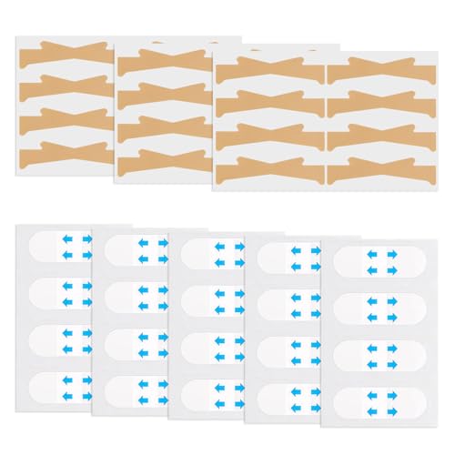 24 Stück Neck Anti-Wrinkle Pads und 40 Stück Face Lifting Tape, Wasserdichtes Anti-Falten-Pads für den Hals, Instant Makeup Gesichter Geliftet Tool, Straffung Schlaffer Haut von Rbleote