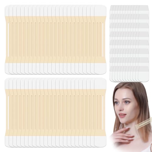 Lifting Straps Gesicht 48 Stück Facelifting Tape Unsichtbar Neck Lifting Tape, Nackenlift-Aufkleber Hebt Schlaffe Haut Sofort Halslifting Straffungsbänder Kaschiert Doppelkinn Wasserfestem von Rbleote
