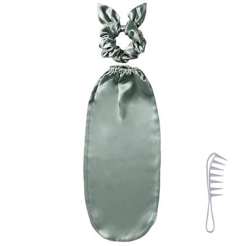 Rbleote Satin Haarhaube,Haarhaube für die Nacht,Bequemes Chlafende Seide Scrunchies 2-in-1,Einstellbares Haarkappe zum Schlafen,Geeignet für Frauen in der Nacht,Geeignet für Langes Haar von Rbleote