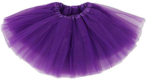 Damen Tütü Rock Minirock Petticoat Tanzkleid Dehnbaren Tutu Rock Ballettrock Tüllrock für Party (Lila) von Rcbmn