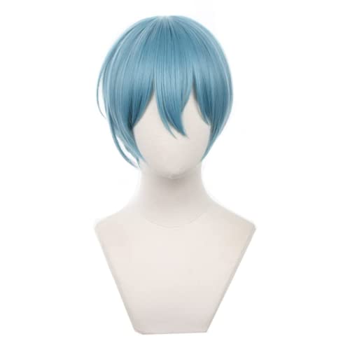 Anime Blue Lock Yo Hiori Cosplay Perücke Blaue Kurzhaar perücken für Halloween Party Kostüm Karneval Perücke Mütze von Rcrllya