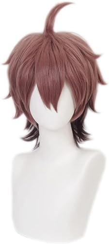 Anime Cosplay Naegi Makoto Perücke Gradient braune kurze Perücken mit Perücken mütze für Halloween Party Karneval Nachtleben von Rcrllya