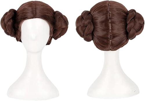 Anime Cosplay Prinzessin Leia Organa Solo Cosplay Perücke Kurz Braun Hitze Beständig Synthetische Haar Perücke Perücke Kappe für Halloween Kostüm party von Rcrllya