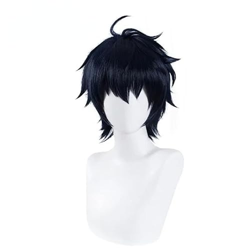Anime Cosplay Seraph of the end Perücken für Yuichiro Hyakuya Kurze Schwarze Lockige Haar Rolle Spielen Party Halloween Perücke Perücke kappe von Rcrllya