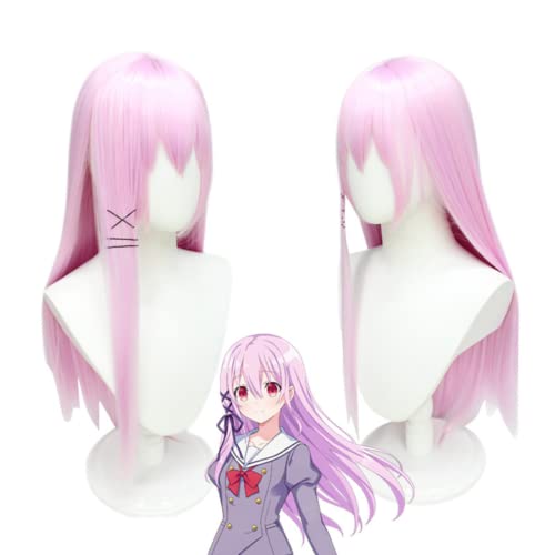 Anime Engage Kiss Kisara Cosplay Perücke Kisara 100cm Lange Rosa Wärme Beständig Synthetische Haar Halloween Rolle Spielen Perücken von Rcrllya