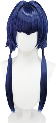 Anime Genshin Impact Cosplay Perücke Candace Perücke Damen Marineblau Kurzhaar perücken für Halloween Party Kostüm Karneval Perücke Mütze von Rcrllya