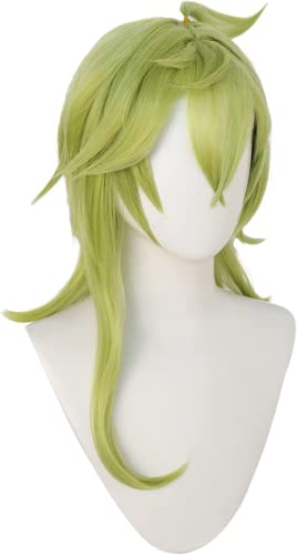 Anime Genshin Impact Cosplay Perücke Collei Perücke Hellgrün Damen Herren lange Haar perücken für Halloween Party Kostüm Karneval Perücke Mütze von Rcrllya