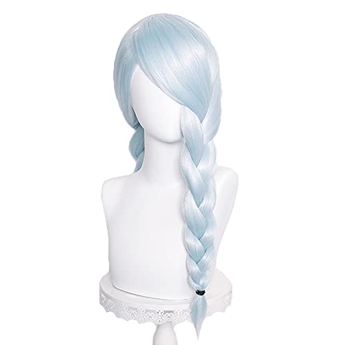 Anime Jujutsu Kaisen Cosplay Frauen 65cm Braid Ice Blue Heat Resistant Synthetische Haar Perücken Halloween Rolle von Rcrllya