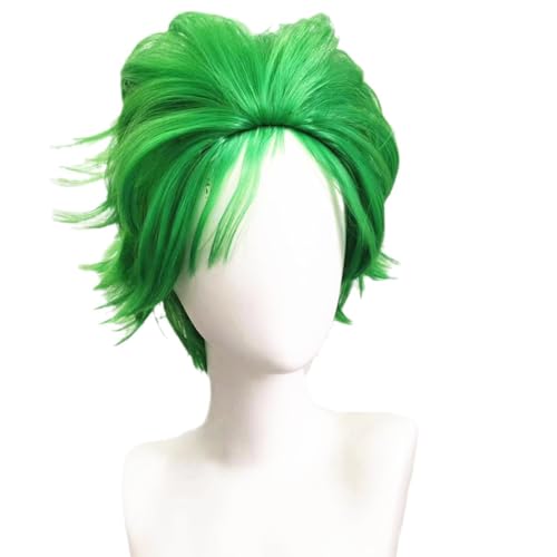 Anime One Piece Zoro Cosplay Perücke kurz grün flauschig Männer Junge Perücken Show Perücken Halloween Cosplay Kostüm von Rcrllya