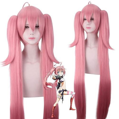 Anime That Time I Got Reincarnated as a Slime Cosplay Milim Nava Perücke Rolle Spielen Perücken Cosplay Lange Rosa Rot haar Perücke Kappe von Rcrllya