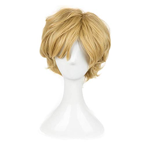 Sailor Uranus Tenoh Haruka Kurze Perücke Cosplay Kostüm Leinen Blonde Hitze Beständig Synthetische Haar Perücke Haarnetz von Rcrllya