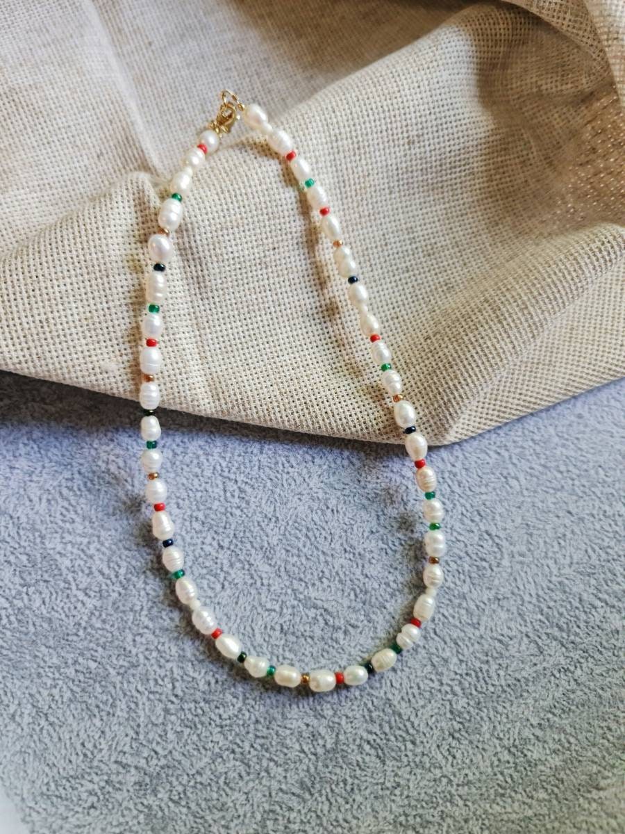 Bunte Süßwasserperlenkette, Perlenkette, Perlenschmuck von RdjewelryDesigns