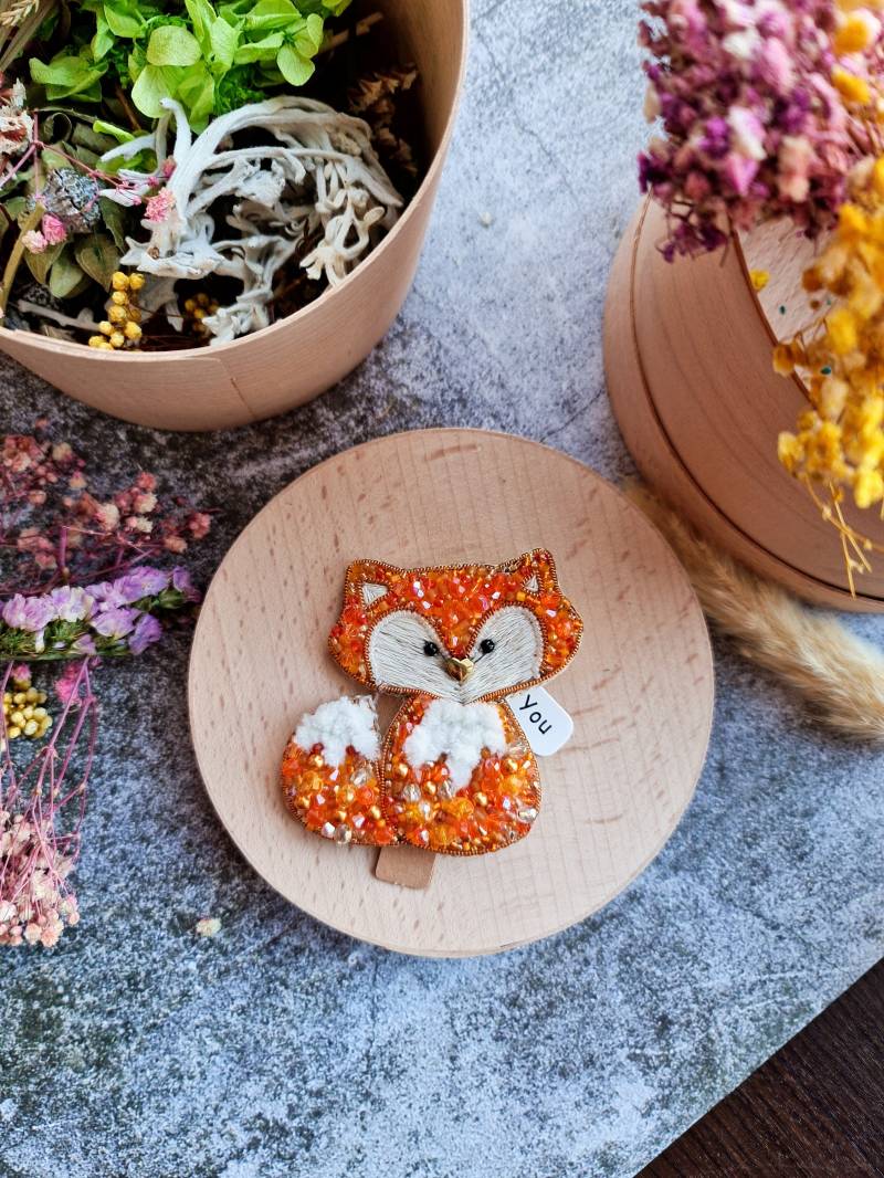 Fuchs Tier Brosche, Oranger Naturschmuck Fuchs Tier Brosche, Oranger Naturschmuck von RdjewelryDesigns