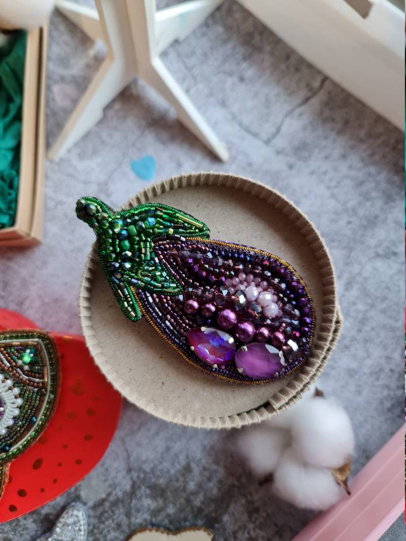 Gemüse Brosche Brosche Mit Stickerei Gemüse Brosche Brosche Mit Stickerei von RdjewelryDesigns