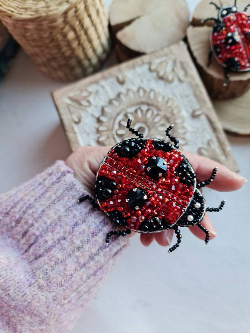 Marienkäfer Brosche, Käfer Geschenk Für Mann Marienkäfer Brosche, Käfer Geschenk Für Mann von RdjewelryDesigns