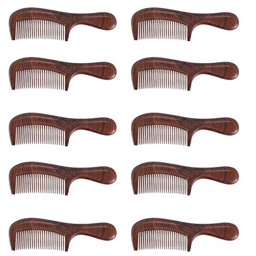 Rdjumpdjo 10X Unisex Sandelholz Kamm Frauen Männer Haus Antistatischer Feinzahn Kamm Griffe Haar Kamm von Rdjumpdjo