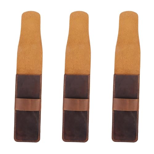 Rdjumpdjo 3X Handgemachte Leder Bleistift Aufbewahrungstasche Rindsleder FüLlfederhalter Etui Inhaber Vintage Retro ZubehöR für Reisetagebuch A. von Rdjumpdjo