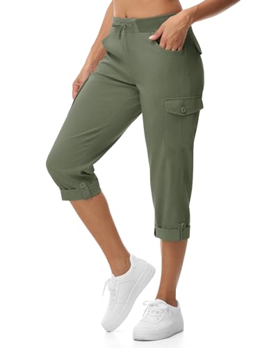 Rdruko 3/4 Hose Damen Cargohose Sommerhose Leicht Caprihose Wanderhose Sommer Trekkinghose Outdoorhose Mit 6 Taschen-Armeegrün 3XL Rdruko 3/4 Hose Damen Cargohose Sommerhose Leicht Caprihose Wanderhose Sommer Trekkinghose Outdoorhose Mit 6 Taschen-Armeegrün 3XL von Rdruko