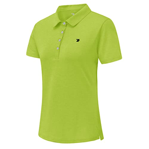 Rdruko Atmungsaktives Tennis-Golf-Poloshirt für Damen, schnell trocknend, Sommer, Kurzarm, lässiges Sport-Top, grün, XXX-Large von Rdruko