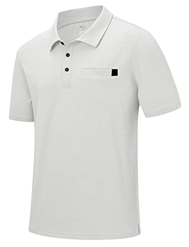 Rdruko Herren-Golf-Shirt, kurzärmelig, trockene Passform, feuchtigkeitsableitend, lässig, Polo-Shirts mit Tasche von Rdruko