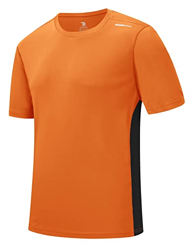 Rdruko Herren Rashguard Schwimmshirts Kurzarm UPF 50+ UV-Schutz schnell trocknend Angeln Surf Active T Shirts, Orange/Abendrot im Zickzackmuster (Sunset Chevron), XL von Rdruko
