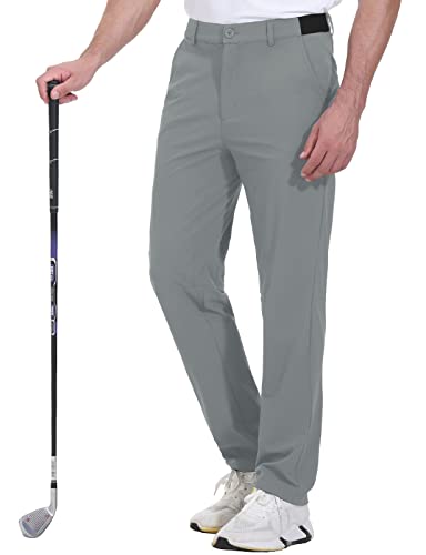 Rdruko Herren Stretch Golfhose Quick Dry Leicht Freizeitkleid Hose mit Taschen, Neutralgrau, 52 von Rdruko