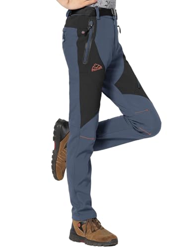 Rdruko Skihose Damen Wasserdicht Softshellhose Winter Gefüttert Winterhose Warme Outdoorhose Winddicht Wanderhose Thermo Trekkinghose Snowboardhose (Kühles Grau, M) von Rdruko