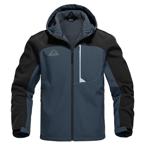 Rdruko Softshelljacke Herren Wasserdicht Funktionsjacke Fleece Gefüttert Jacke Winter Wanderjacke Outdoorjacke Winddicht Winterjacke Freizeitjacke-kaltes Grau XXL von Rdruko