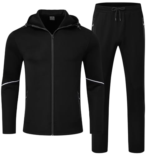 Rdruko Trainingsanzug Herren Jogginganzug Set Sportanzug mit Kapuze Freizeitanzug Langarm Männer Tracksuit für Gym Fitness - Schwarz, L Rdruko Trainingsanzug Herren Jogginganzug Set Sportanzug mit Kapuze Freizeitanzug Langarm Männer Tracksuit für Gym Fitness - Schwarz, L von Rdruko